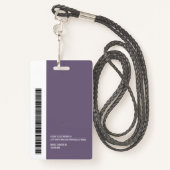 Badge Logo du bloc de couleur moderne Nom de l'employé C (Derrière avec lanière)