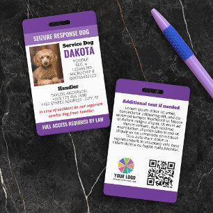 Badge Logo du chien de réponse à la capture violette QR