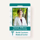 Badge Logo du code barre personnalisée de l'employé de l (Devant)