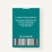 Badge Logo du code barre personnalisée de l'employé de l (Dos)