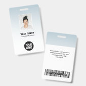 Badge Logo du code-barres de la photo de l'employé en dé (Avant & arrière)