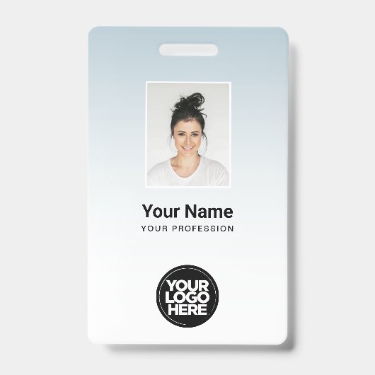 Badge Logo du code-barres de la photo de l'employé en dé (Avant)