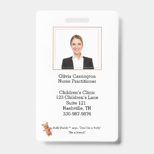 Badge Logo du code de la barre de photos de l'employé pe (Avant)