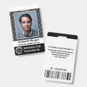 Badge Logo du code de la barre photo de l'employé de l'o (Avant & arrière)