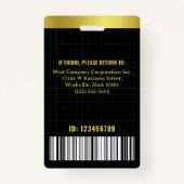 Badge Logo du code de la barre photo personnalisée du bu (Dos)