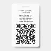 Badge Logo du code QR Photo ID employé Casse-vaccins (Arrière)