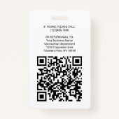 Badge Logo du code QR Photo ID employé Casse-vaccins (Dos)