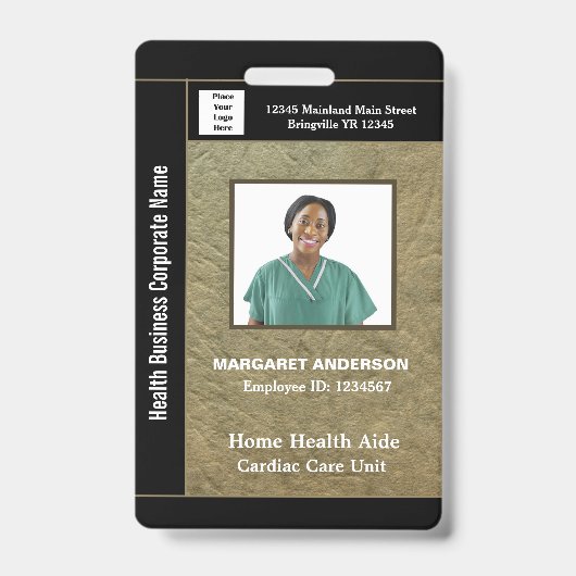 Badge Logo du nom photo de l'employé de l'entreprise per (Avant)