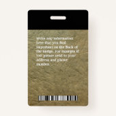 Badge Logo du nom photo de l'employé de l'entreprise per (Dos)