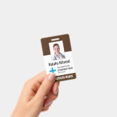 Badge Logo du nom photo de l'employé de l'hôpital Brown (Manuel / portable)