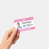 Badge Logo du nom photo de l'employé de l'hôpital rose e (Manuel / portable)