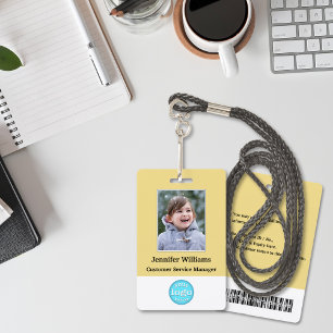 Badge Logo du personnel de l'entreprise Code-barres Phot