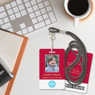 Badge Logo du personnel employé personnalisé Code-barres