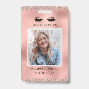 Badge Logo du salon Gold Sparkle Rose - ID de la liste d