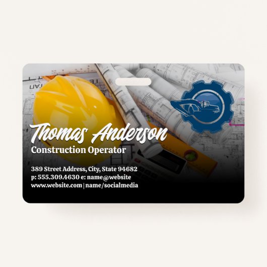 Badge Logo du véhicule de construction | Plan directeur (Devant)