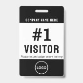 Badge Logo du visiteur moderne Entreprise Noir (Face)