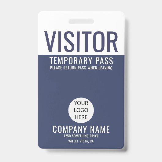 Badge Logo du Visitor Blue Company Identifiant du Pass a (Avant)