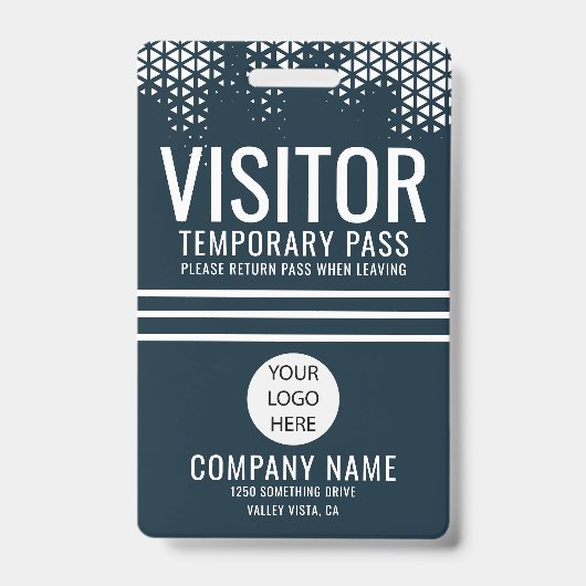 Badge Logo du Visitor Blue Company Identifiant du Pass a (Avant)