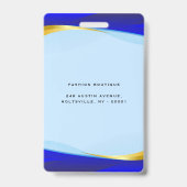 Badge Logo élégant Blue Gold Luxury Designer (Arrière)