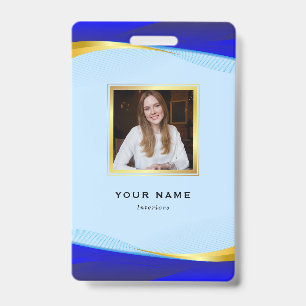Badge Logo élégant Blue Gold Luxury Designer