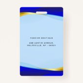 Badge Logo élégant Blue Gold Luxury Designer (Dos)