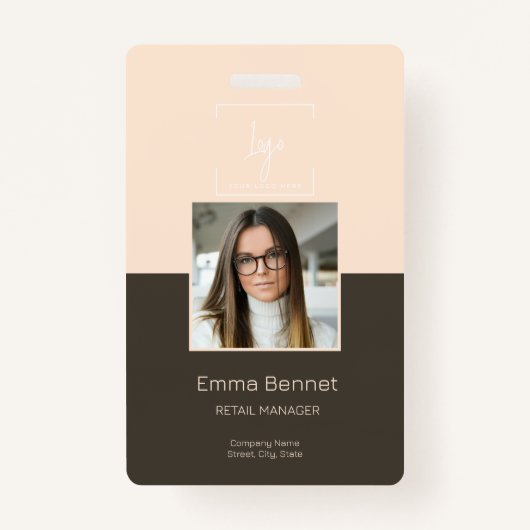 Badge Logo Employé Photo ID Société (Devant)