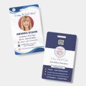 Badge Logo employé photo ou code QR de sécurité (Avant & arrière)