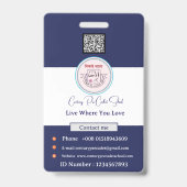 Badge Logo employé photo ou code QR de sécurité (Arrière)