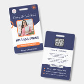 Badge Logo employé photo ou code QR de sécurité (Avant & arrière)