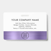 Badge Logo en métal violet - Insigne d'identification ph (Arrière)