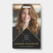 Badge Logo en or noir Professionnel photo moderne (Back)