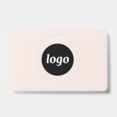 Badge Logo Entreprise Professionnel Blush Rose Nom (Arrière)