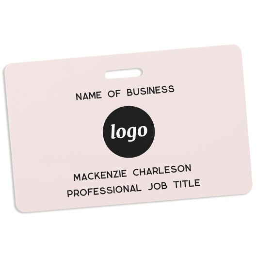 Badge Logo Entreprise Professionnel Blush Rose Nom