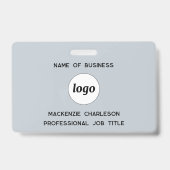 Badge Logo Entreprise Professionnelle Nom Bleu (Avant)