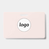 Badge Logo Entreprise Professionnelle Nom Rose Blush (Arrière)