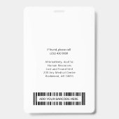 Badge Logo et carte d'identité de l'employé de la sociét (Arrière)
