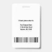 Badge Logo et carte d'identité de l'employé de la sociét (Arrière)