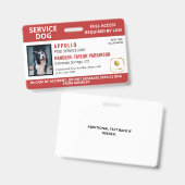 Badge Logo et carte d'identité photo du chien de service (Avant & arrière)