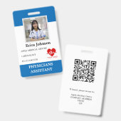 Badge Logo et ID photo de l'employé de l'hôpital personn (Recto et verso)