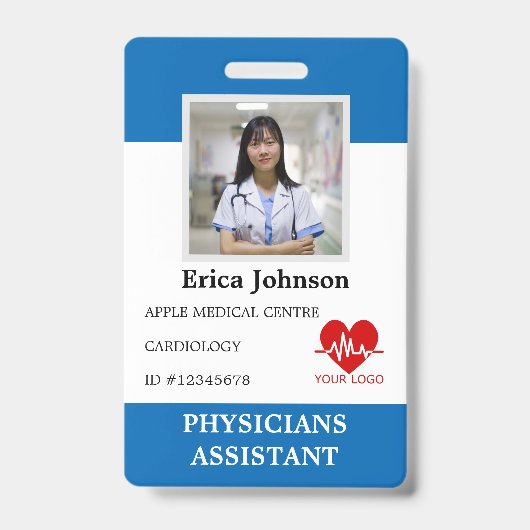 Badge Logo et ID photo de l'employé de l'hôpital personn (Face)