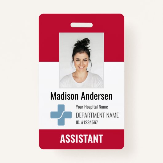 Badge Logo et ID photo de l'employé de l'hôpital personn (Devant)