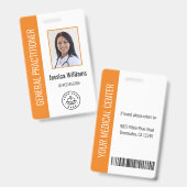 Badge Logo et ID photo de l'employé Médicale personnalis (Front & Back)