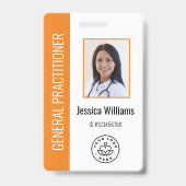 Badge Logo et ID photo de l'employé Médicale personnalis (Front)