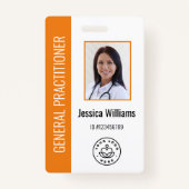 Badge Logo et ID photo de l'employé Médicale personnalis (Devant)