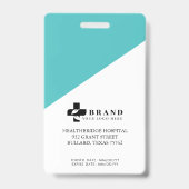 Badge Logo et ID photo de l'employé Médicale Turquoise (Arrière)