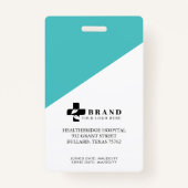 Badge Logo et ID photo de l'employé Médicale Turquoise (Dos)
