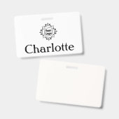 Badge Logo et nom de l'entreprise ou de l'entreprise per (Avant & arrière)