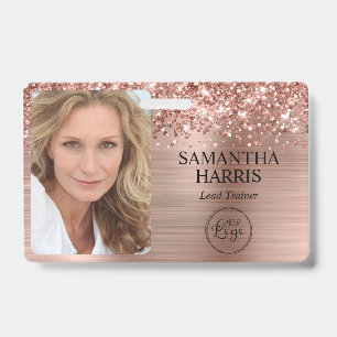 Badge Logo et photo de Glittery Rose Gold