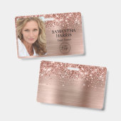 Badge Logo et photo de Glittery Rose Gold (Avant & arrière)