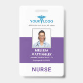 Badge Logo et photo de l'employé de l'hôpital (Avant)